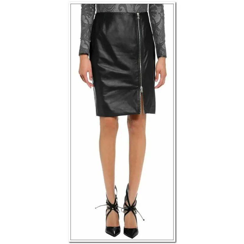 

Black Slim Fit Skirt Women's Genuine Sheepskin Skirt Soft and Fashionable European and American Fashion Trends