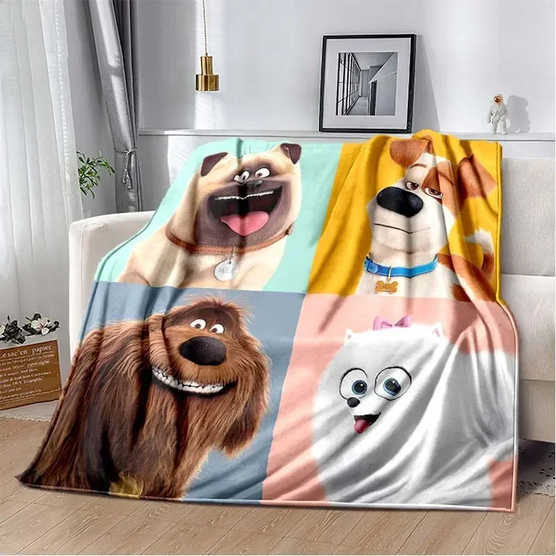 

3D cartoon anime T-The Secret Life of Pets flannel blanket sofa bed living room bedroom adult children gift blanket car blanket
