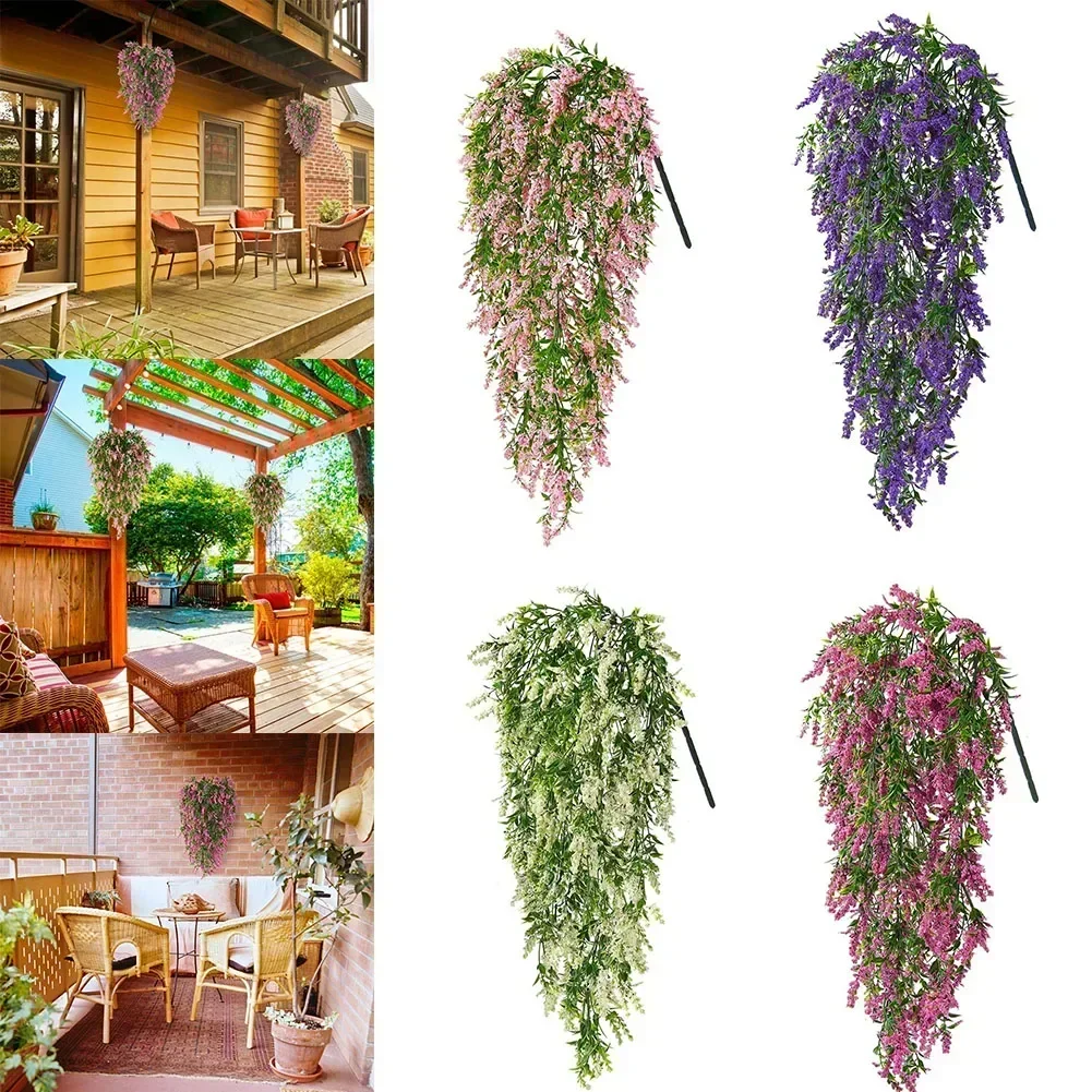 Artificial Hanging Plants Fake Hanging Plant Faux Eucalyptus Leaf Greenery Vine Outdoor UV Resistant Plastic Plants Vine Decora