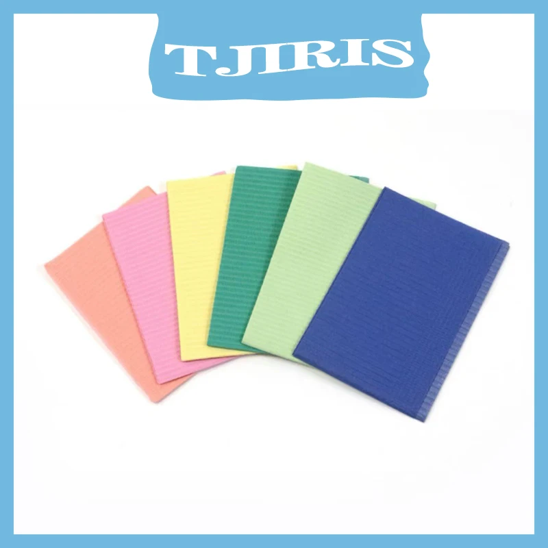 500PCS Disposable Dental Bibs 3-Layer Waterproof Dental Cloth, Single Color, Dental Napkins for Dentist Clinic and Oral Exam