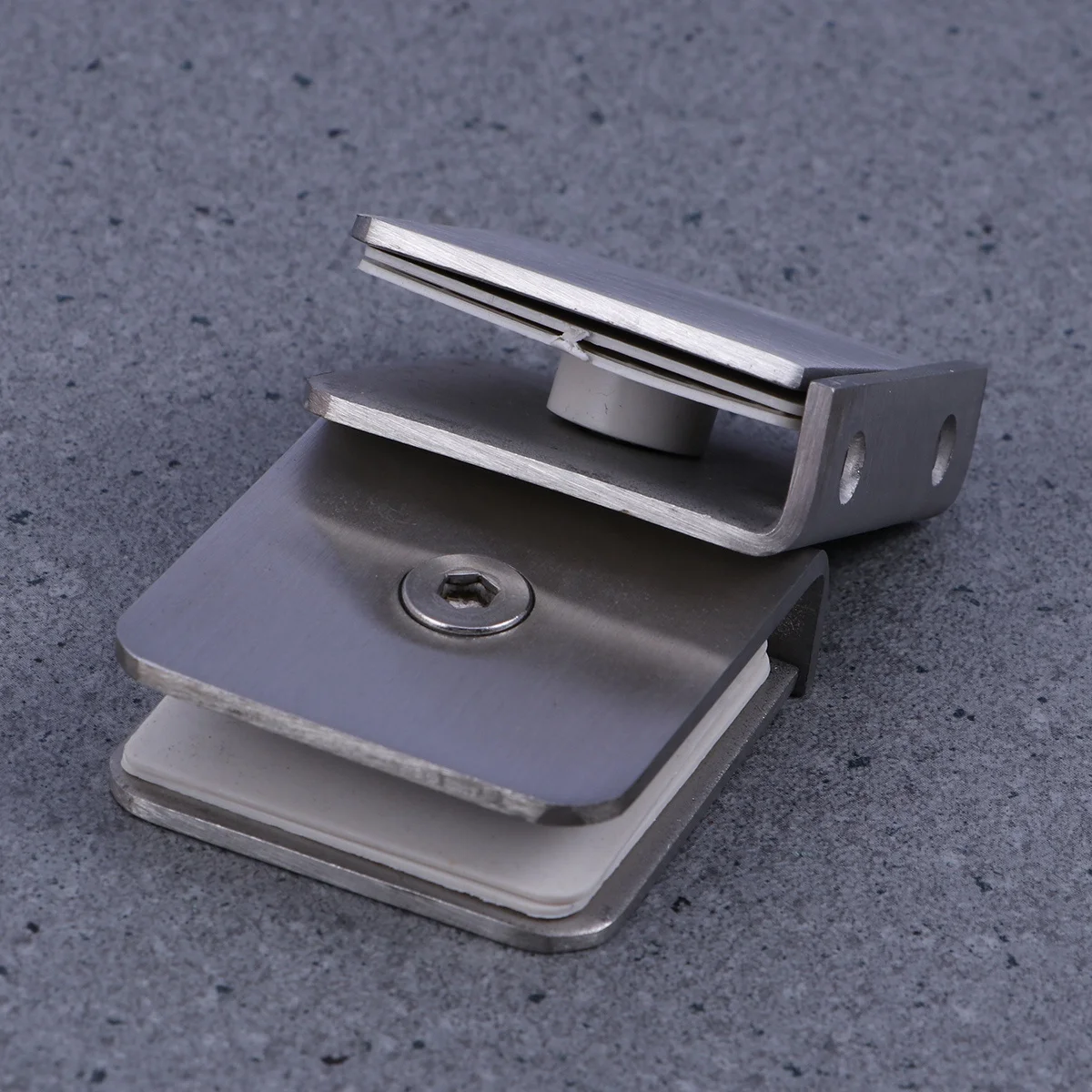 

4pcs Stainless Steel Glass Clamp Bracket Holder Square Satin Finish Rust-Free Chrome Adjustable For Door Window Balustrade