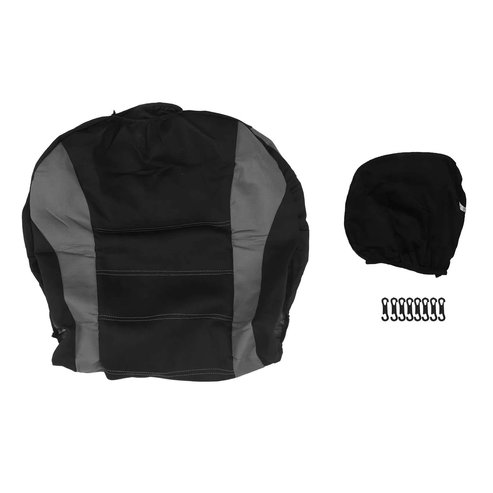 أغطية مقاعد السيارة الأمامية وسادة هوائية أمامية غطاء مقعد دلو رياضي جاهز، أغطية مقاعد السيارات (أسود + رمادي) JAS #2