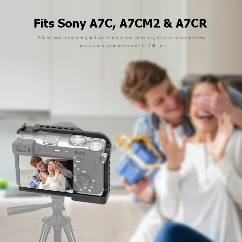 Gaiola de câmera completa CAMVATE para Sony a7C/a7C II/a7CR com gaiola de câmera base tipo Arca integrada
