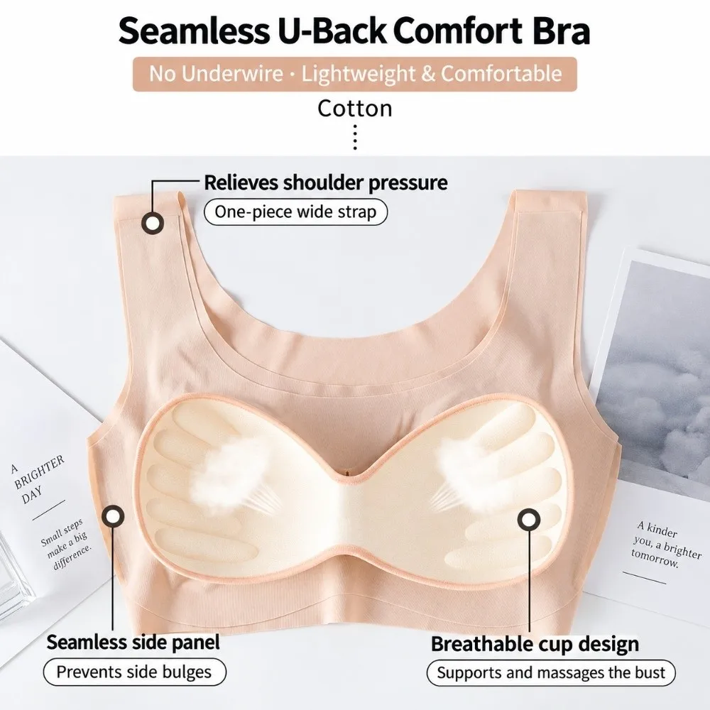 New Breathable Wireless Seamless Bra Soft Comfort Push-up Sports Bra Ice Silk Female Underwear Tank Top Bra Workout Fitness