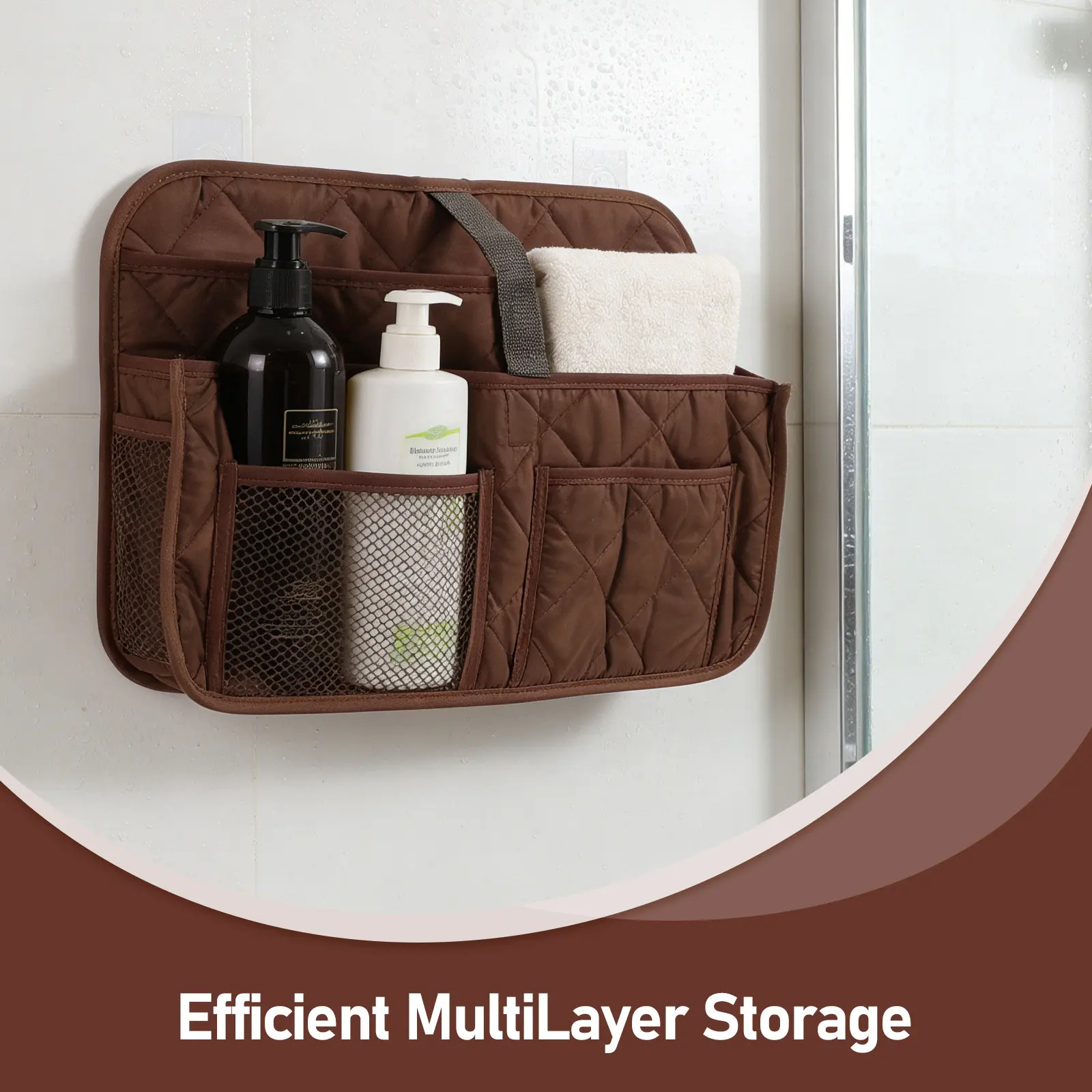 

Space-Saving Wall Organizer Gray - Multi-Layer Bedside Caddy Bag for Bathroom Pantry Laundry Closet Dorm Sofa Couch Armrest