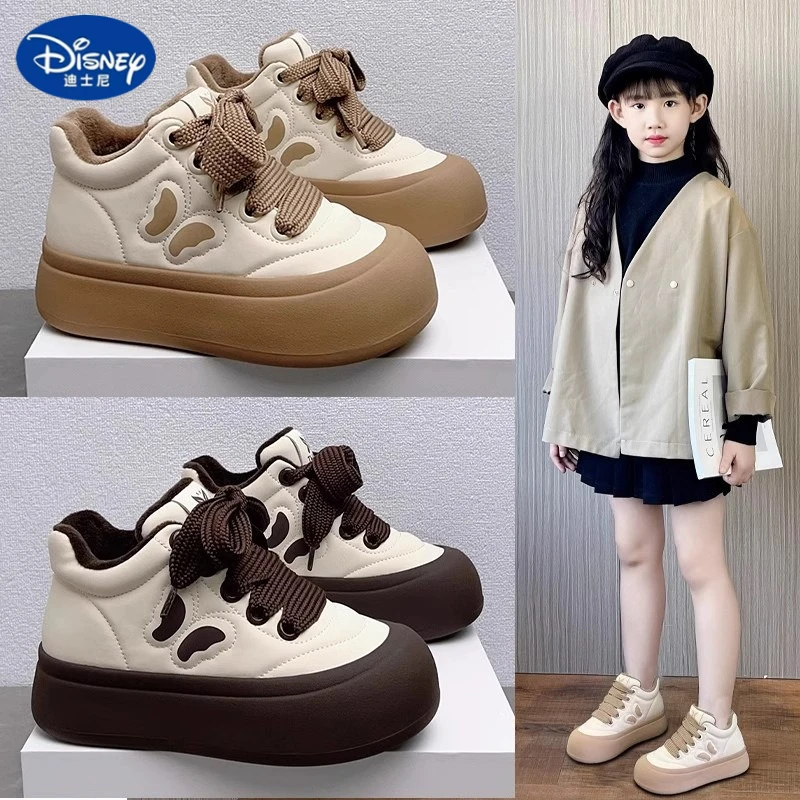 

Disney Girls' 2025 Mid-Top Winter Sneakers | Korean Style Lined Shoes with Soft Anti-Slip Sole, Warm & Fashionable