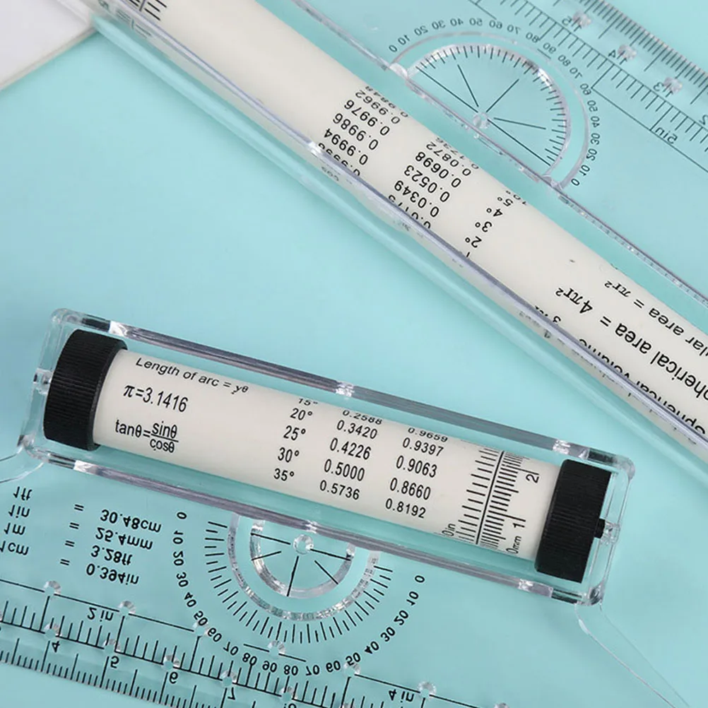 Plastic Measuring Rolling Ruler for Drawing Design Engineers Multifunctional Protractor Circle Template Straightedge Compass