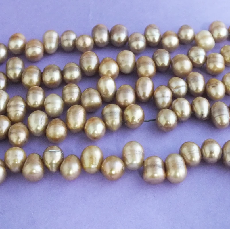 DIY  5 shares  8-9MM  water droplets shape dance Pearl Loose Beads 15