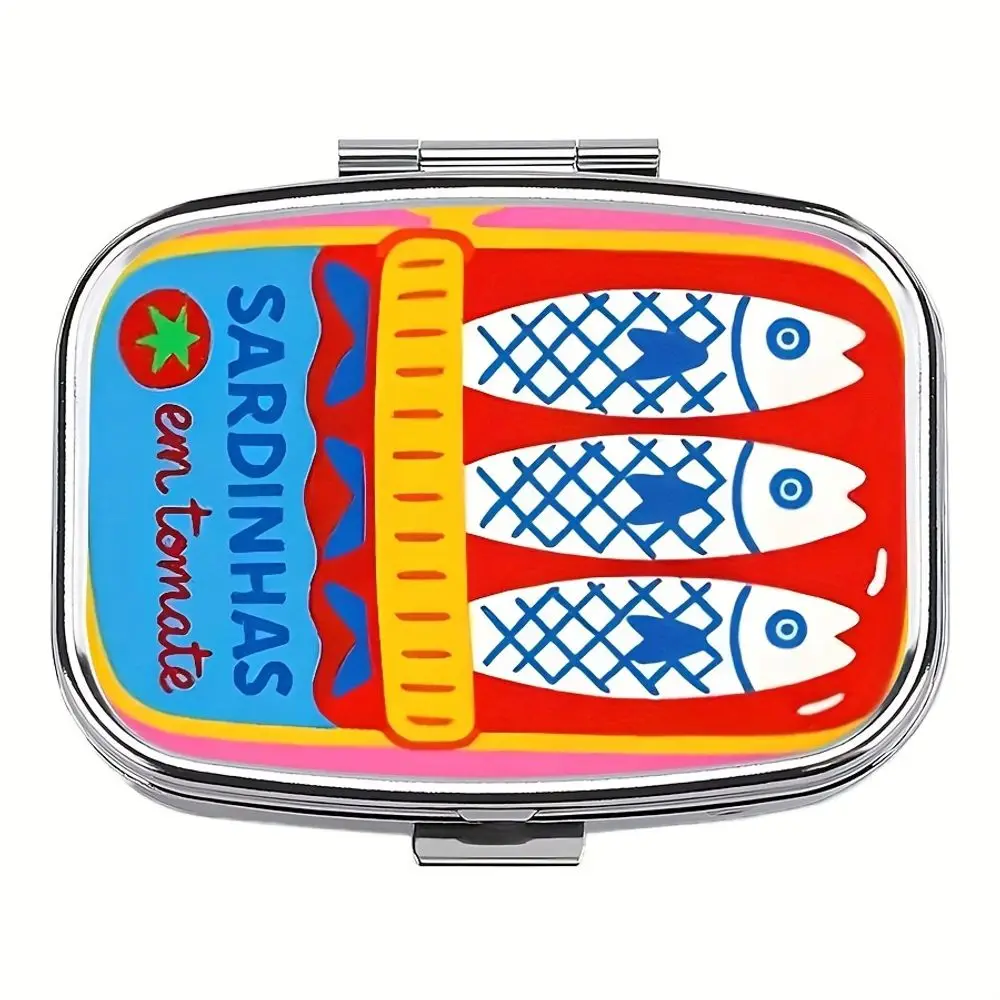 Portapillole tascabile a 2 scomparti, rettangolare, portatile, per borsa e da viaggio, regalo ideale