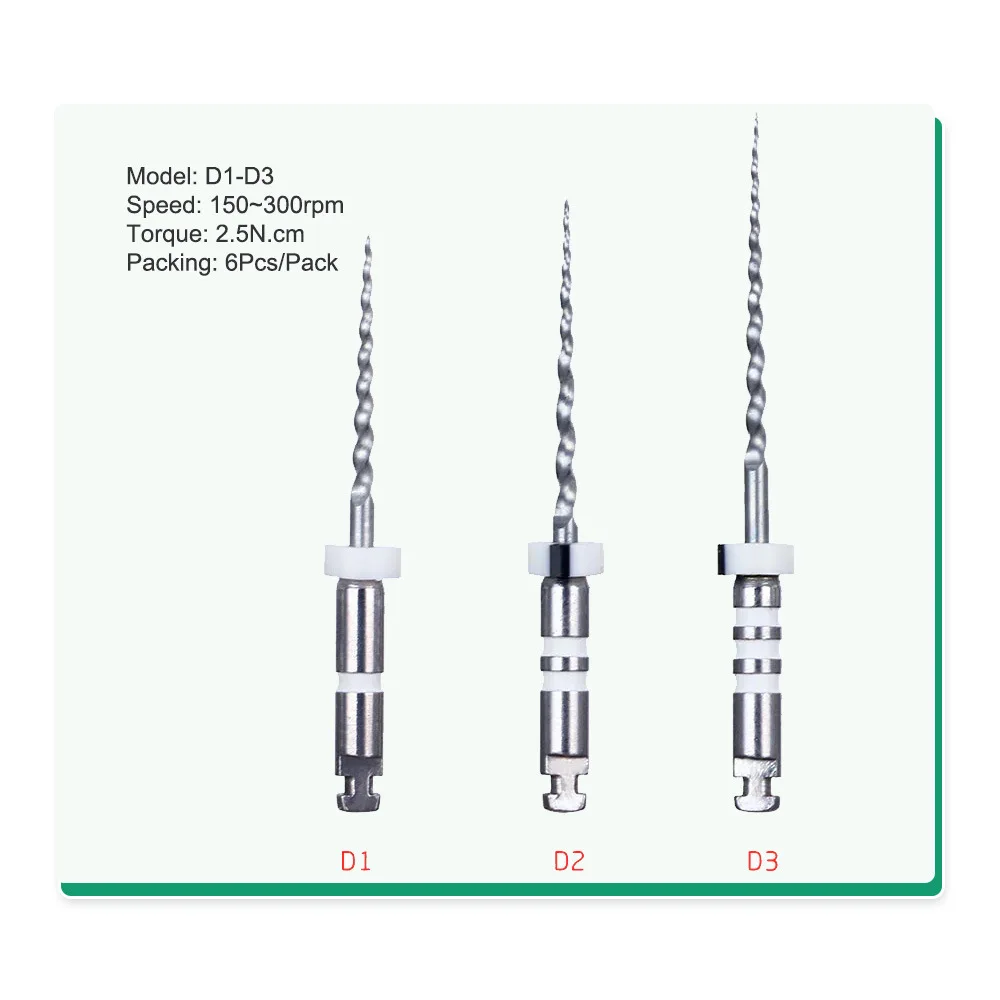 Denta Root  D File D1-D3 Engine Root Canal Nickel Titanium File Six Pack Stainless Steel Root  File