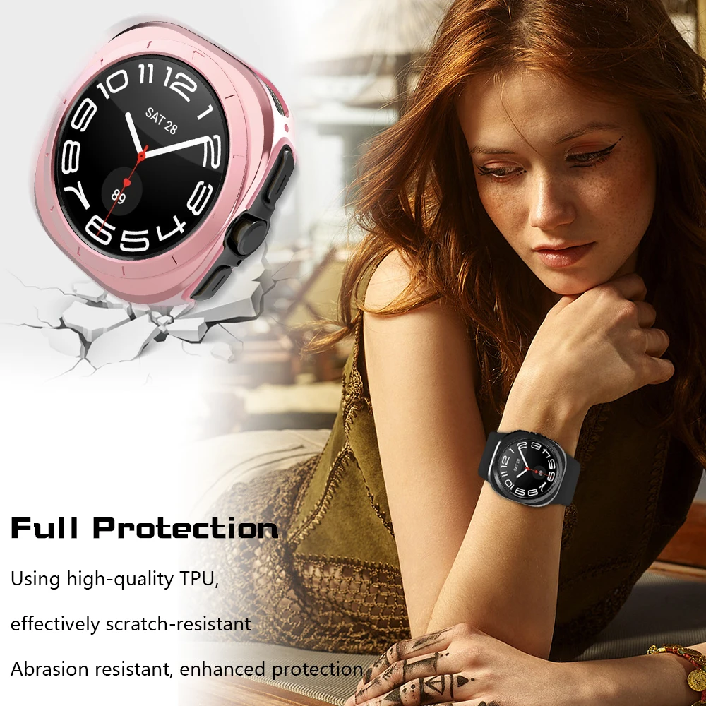 Full Soft Clear Protective Case for Samsung Galaxy Watch7 40mm TPU Screen Protector Bumper for Samsung 7 44mm Cover