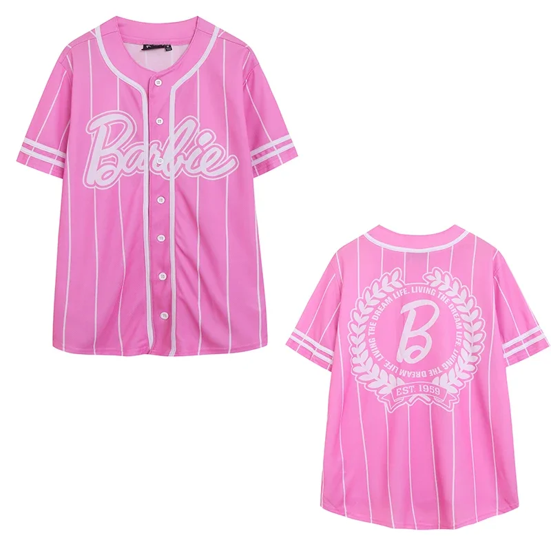 Barbie Leisure Quick Drying Baseball Uniform Sweat-wicking Sports Jersey Loose Comfortable Running Sports Female Short Sleeves