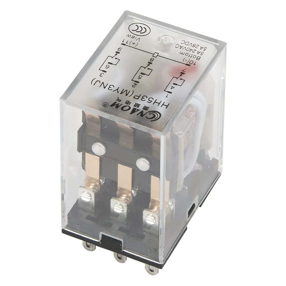 HH53PL electromagnetic relay with LED indicator HH53P MY3 series AC 220V 110V DC 24V 12V HH53P-L MY3NJ