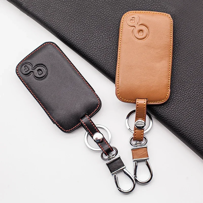 High quality car key chain key case cover for renault laguna 2 buttons leather key bag dust collector