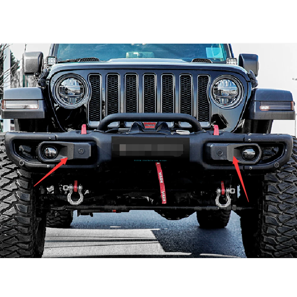 

Lantsun JL1049-8 ABS Fog Lamp Cover With Sensor Holes For Jeep For Wrangler JL 10th Anniversary Front Bumper