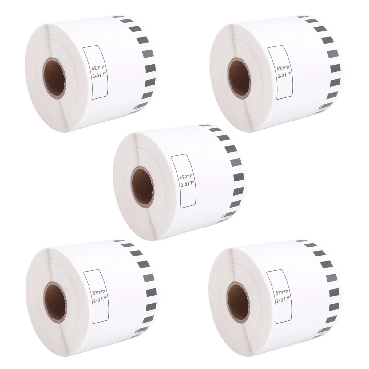 SMIEA 5 rotoli di ricarica compatibili con etichette DK-22205 62mmx30,48M continuo compatibile per stampante per etichette Brother Carta bianca DK22205