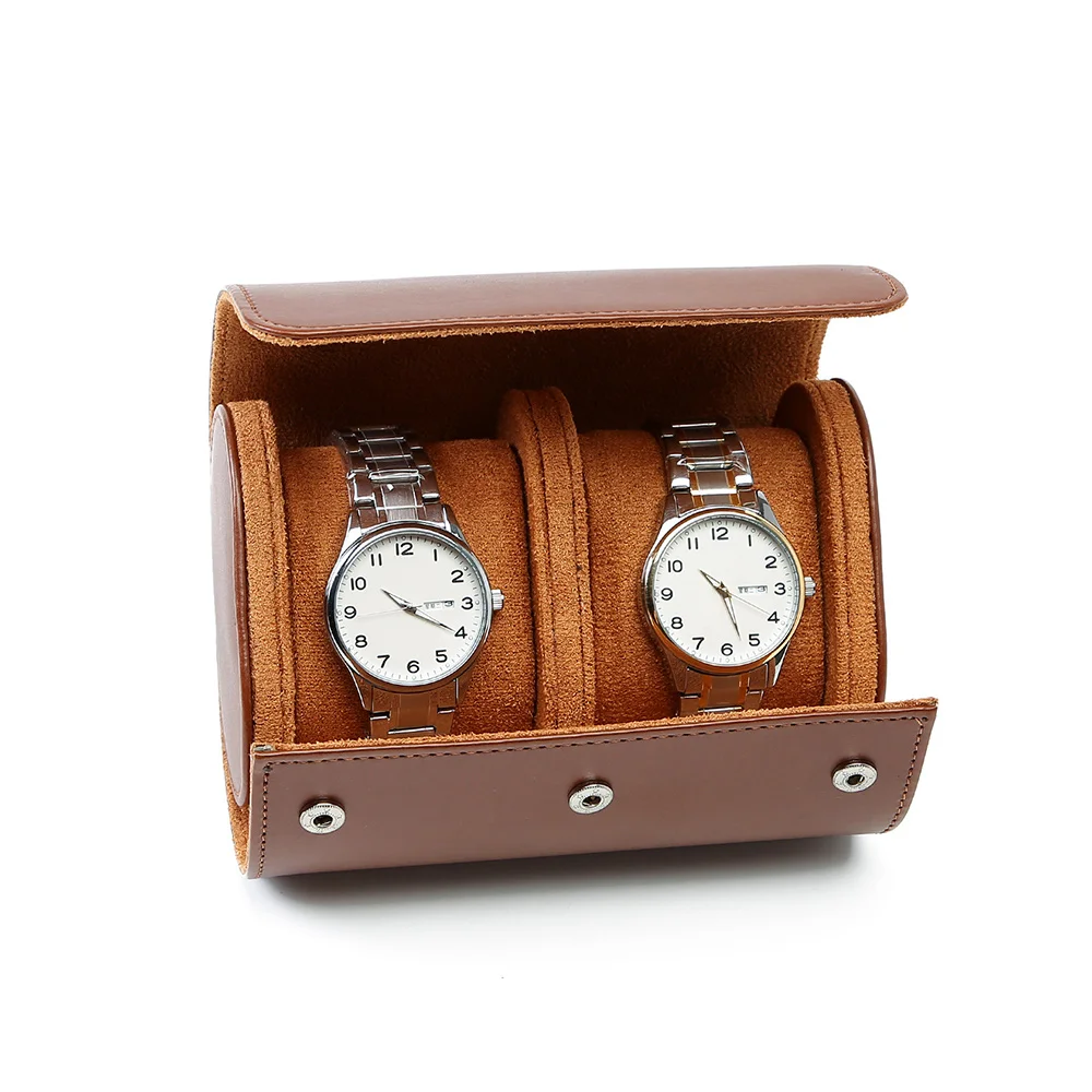 1/2/3-Slot Uhr Rolle Reise Fall Tragbare Vintage Leder Uhr Vitrine Lagerung Box Uhr Organisatoren männer Weihnachten Geschenk – Detail 17