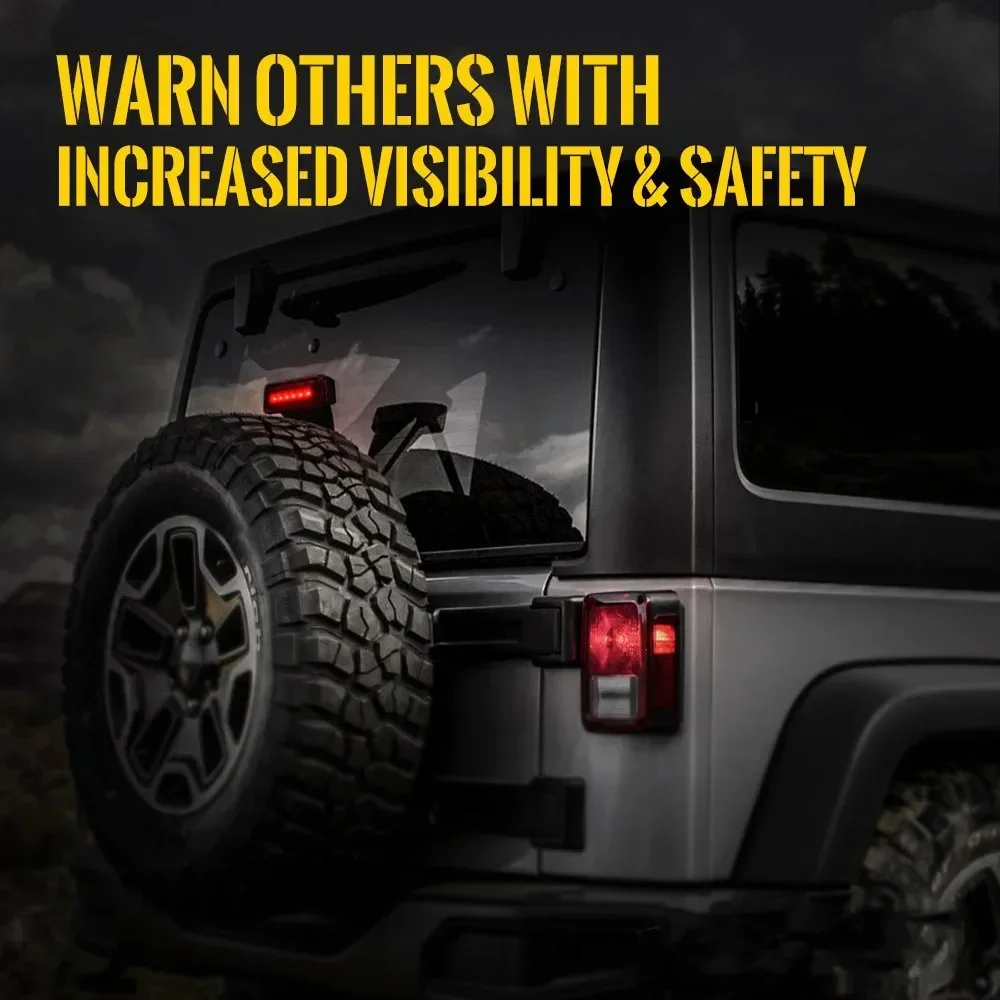 For Jeep Wrangler JK 2007-2018 for Rubicon LED Third Brake Lights, Truck Spare Tire Brake Light High Brightness IP67 Waterproof detail image 4