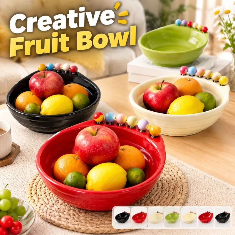 Creative French Thread Fruit Fork Bowl Set with High Appearance Fruit Plate Snack Candy Display Tray for Home Living Room