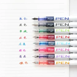 8 Colors Straight Liquid Color Pen EF Tip Fountain Pens 0.38/0.5mm Fountain Pen Writing Large Ink Office School Supplies