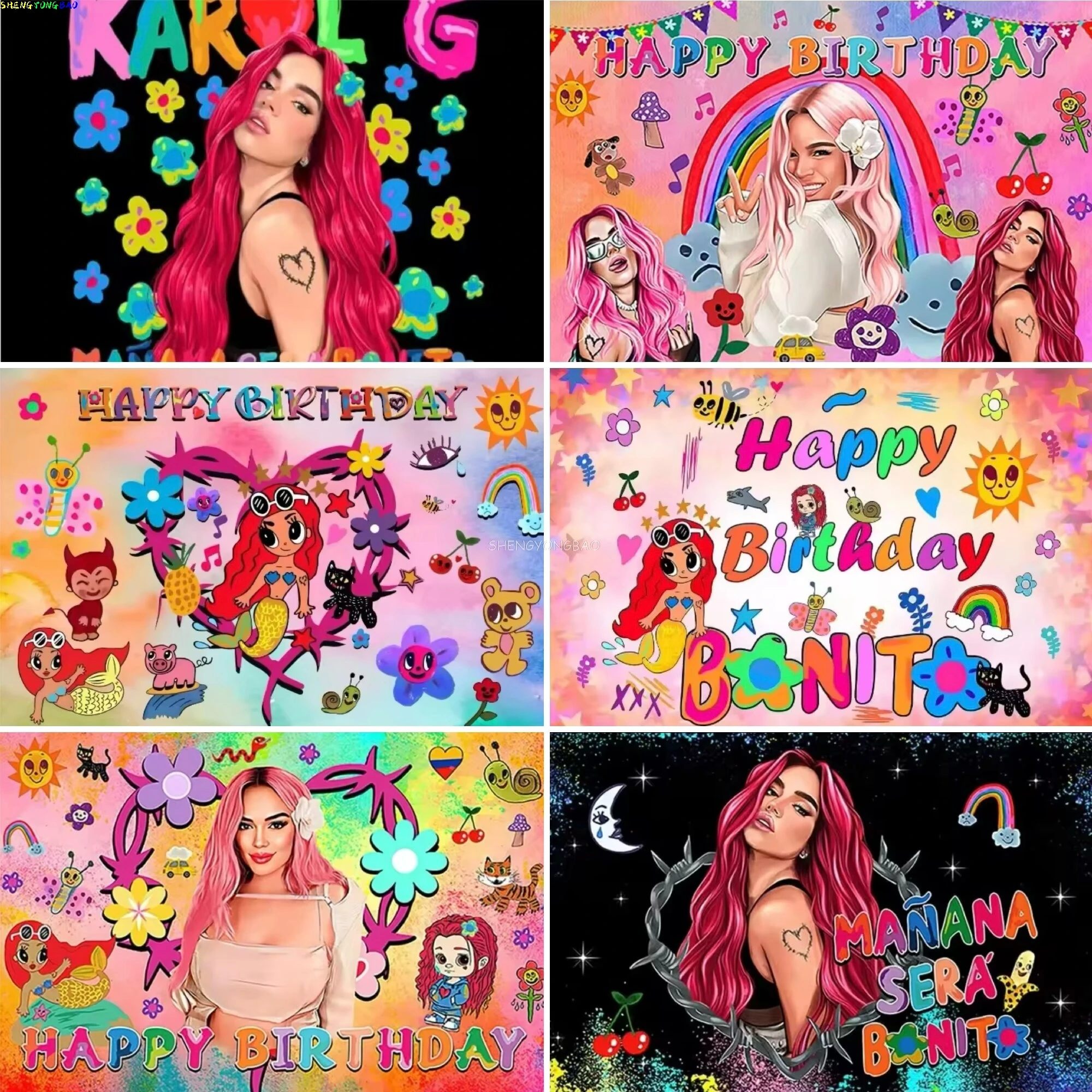 

Girl's Birthday Party Photography Backdrops Kids Birthday Party Super Singer Star Photo Studio Background SU-01