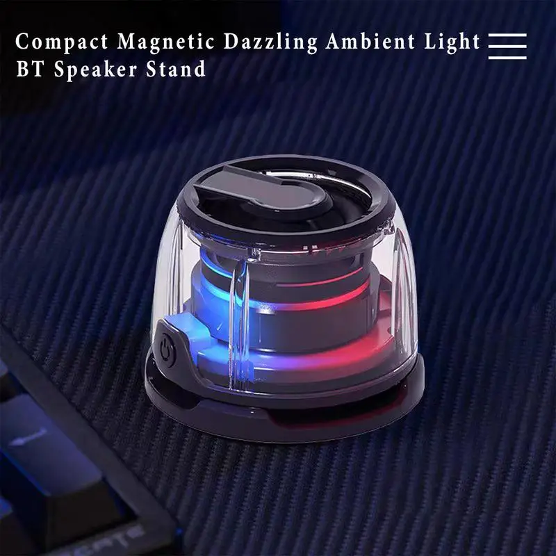 Alto-falante magnético sem fio multicolorido led sem fio banco de bateria pequeno alto-falante sem fio com luz rgb para casa