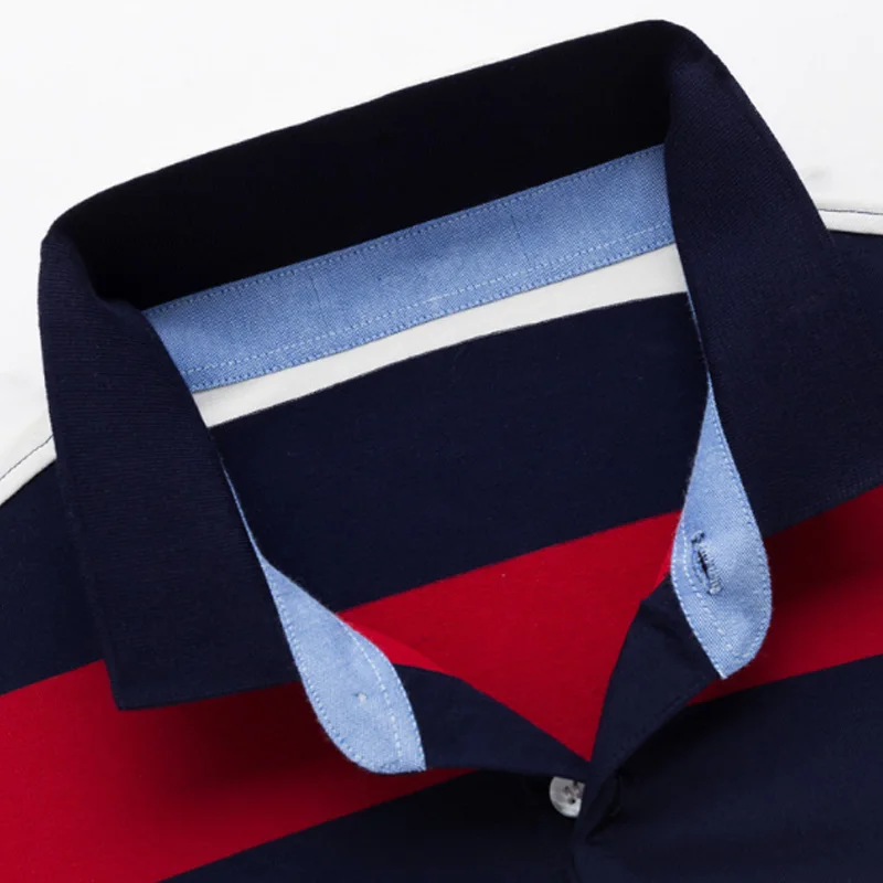 New Autumn winter polo shirt High quality brand cotton men\'s polo shirt Business casual striped Solid shirt polo men clothing