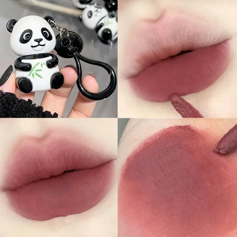 Keychain Matte  Lip Gloss Nude Brown Smooth Lip Mud Makeup Waterproof Lasting Non-stick Cup Velvet Lipstick Lips Korean Cosmetic