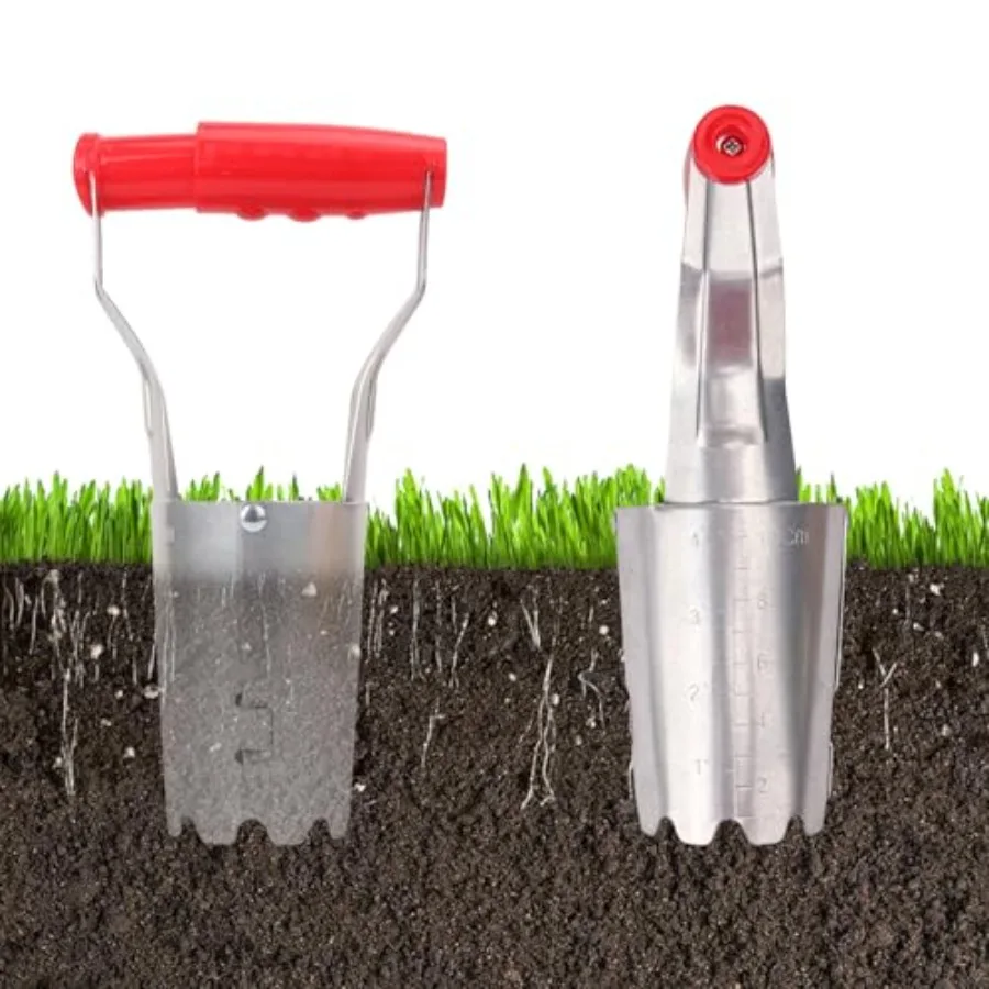 Paquete de 10 herramientas para plantar bombillas con profundidad marcada para una plantación eficiente de tulipanes y narcisos, herramienta de trasplante versátil para Gar