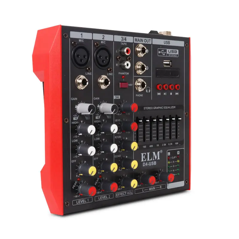 professional 48V phantom power mini mixer audio pc recording pro console sound 4 channel interface controller