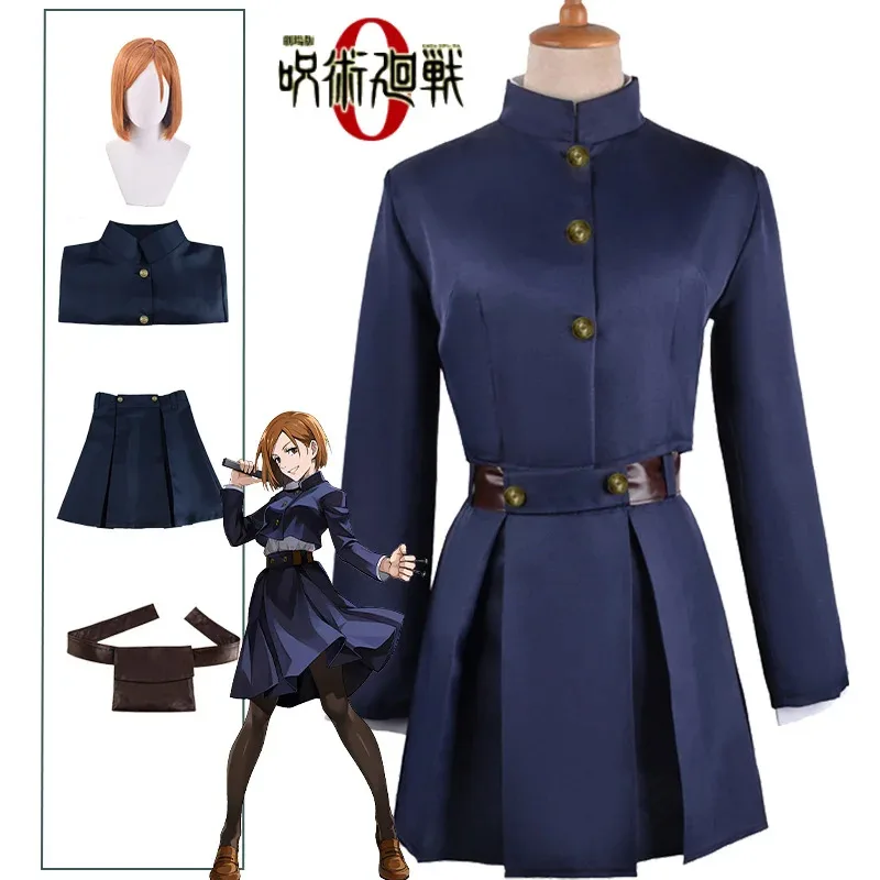 Costume de Cosplay Jujutsu Kaisen Kugisaki Nobara, perruque de tatouage de poche, uniforme d'halloween Anime, ensemble complet pour femmes, nouvelle collection 2025 ★ ❤ ♡ ★