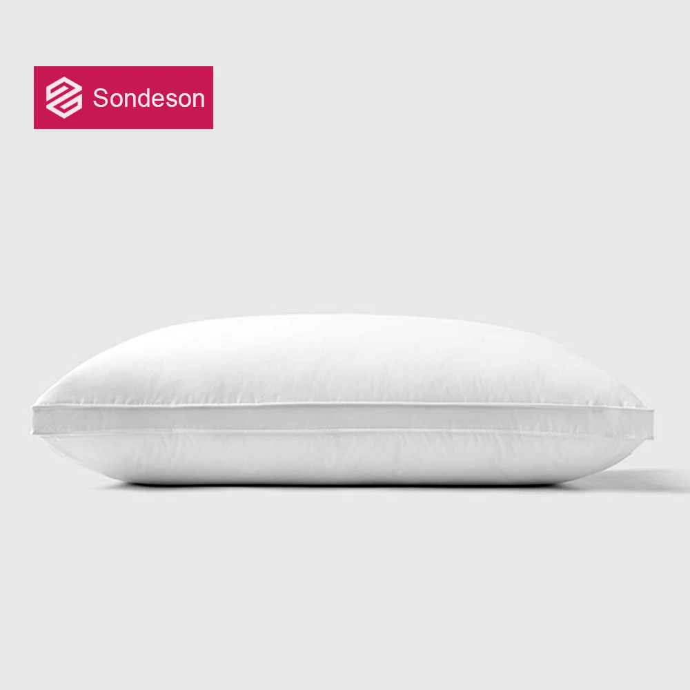 

Sondeson Luxury 100% Goose Down Pillow Down-proof King Queen 100% Cotton Bedding 3D Style Rectangle Winter Bedding Pillows 1Pcs