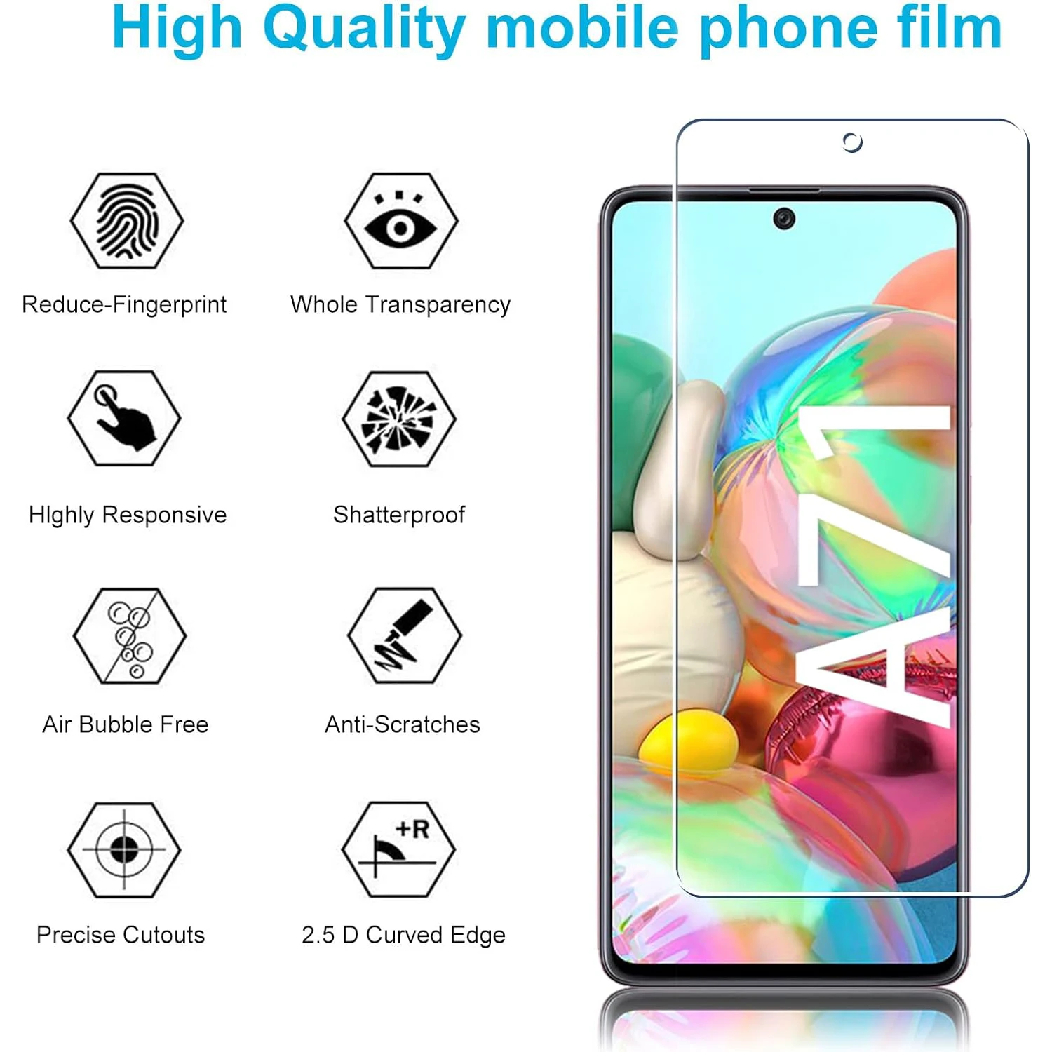 2Pcs/4Pcs 9H Tempered Glass For Samsung Galaxy A71 5G 4G Screen Protector Glass Film