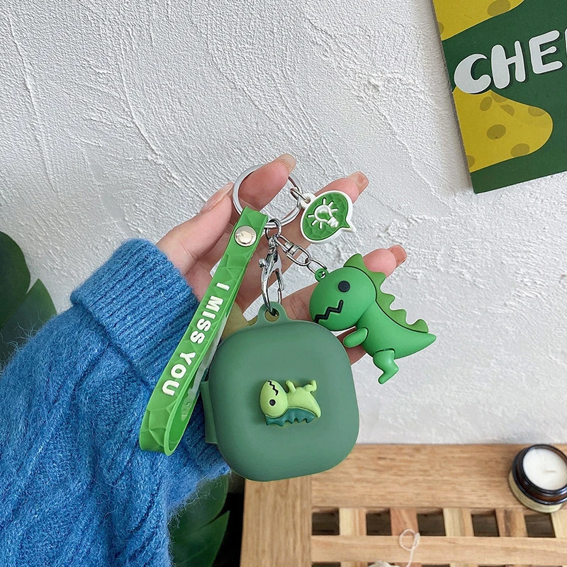 Funda de silicona con dibujos animados para SHOKZ OPENFIT, carcasa protectora de dinosaurio, caja de accesorios para auriculares