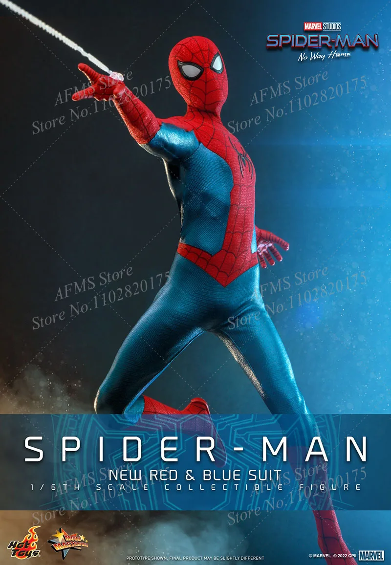 HOTTOYS MMS679 1/6 Men Soldier Tom Holland Spider-Man No Way Home Red Blue Battle Clothes Version 12Inch Action Figure Model