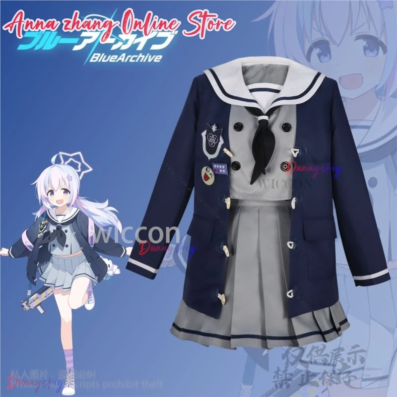 

Anime Game Blue Archive Cosplay Uzawa Reisa Kawaii Loli Japanese Girls JK School Uniform Dress Lovely Lolita Wigs Cos Customized