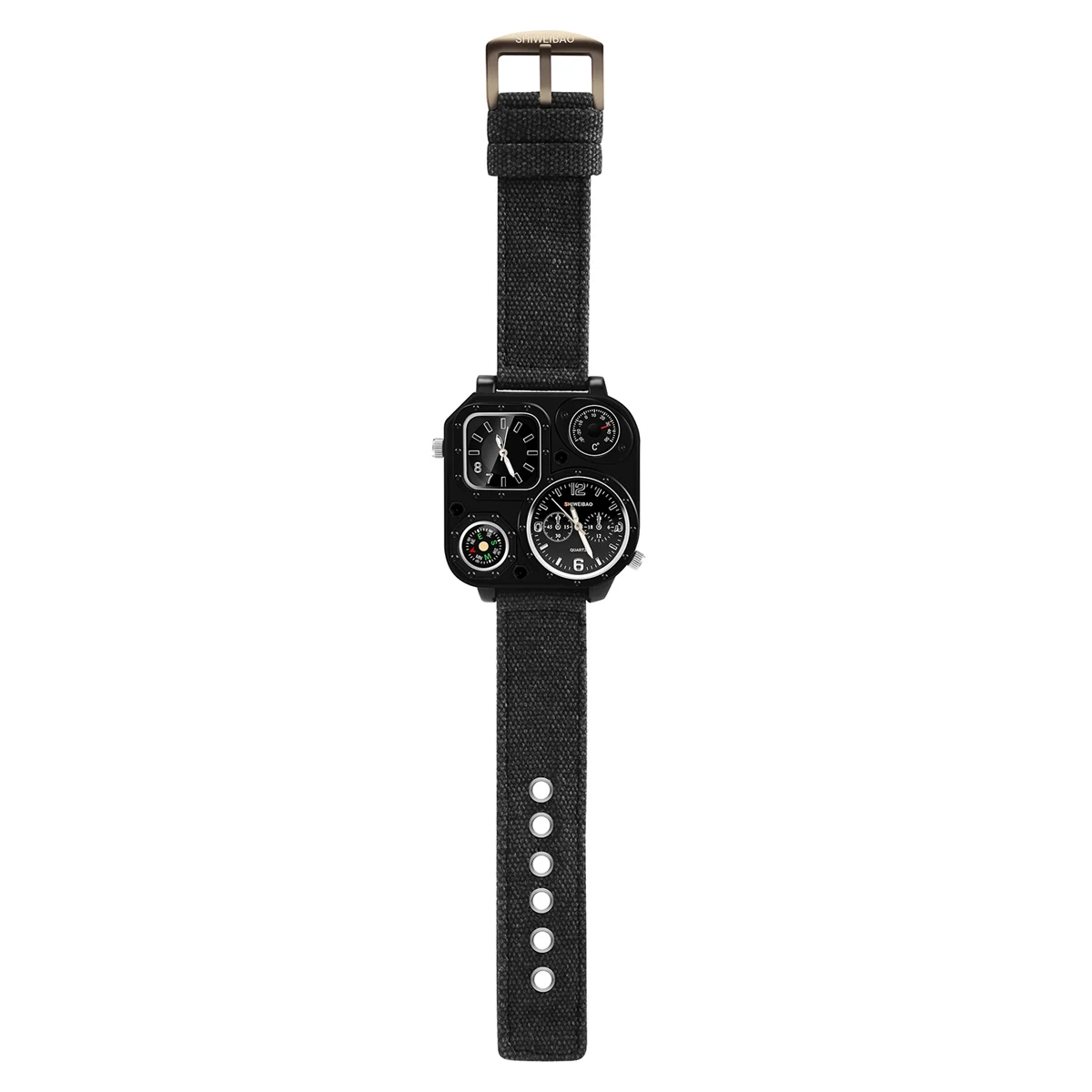 ساعة يد كوارتز مزدوجة المنطقة الزمنية للرجال من CGS مع بوصلة