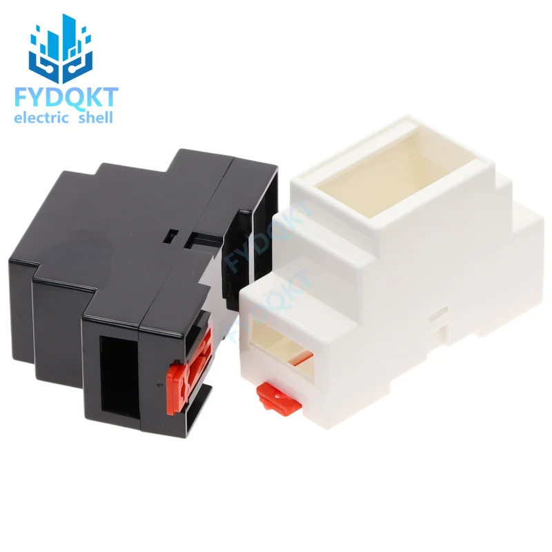 1pcs DIN Rail PLC Plastic Electronics Junction Box Project Case 88x37x59mm 4-01-1 35-Rail Mounting Instrument Housing ABS Shell