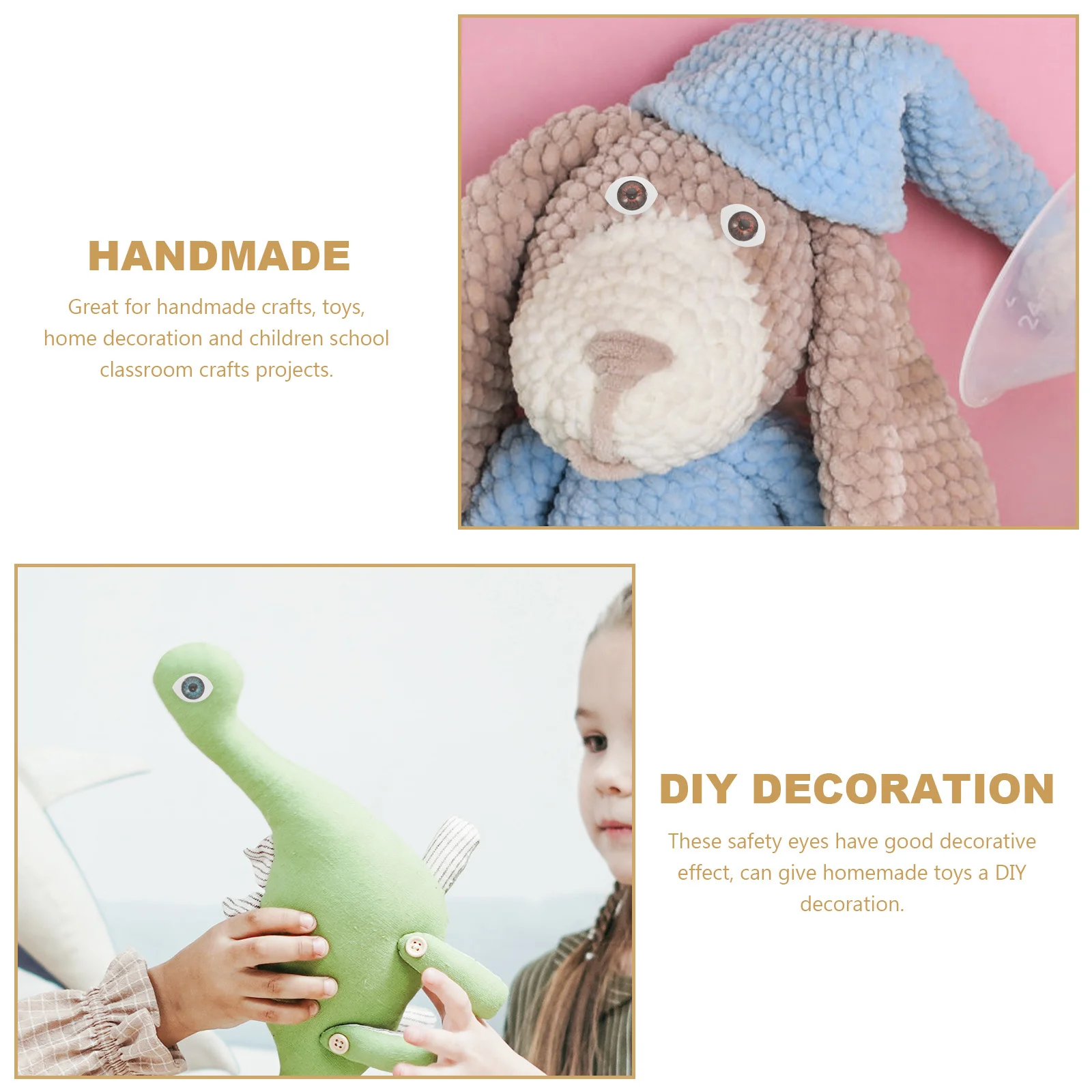 

100Pcs DIY Simulation Eyeball Hemisphere Fake Eyes Mixed Color for Handmade Crafts Phone Case Decoration Eyeball Accessories