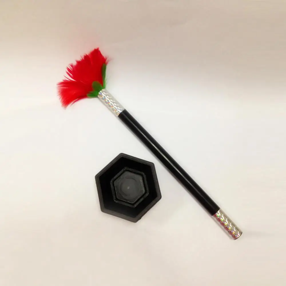 Feather Flower Magic Tricks Comedy Funny Flower Trick Show Prop Party Flowerpot Wand Stage Show Prop Appearing Flower Trick Toys