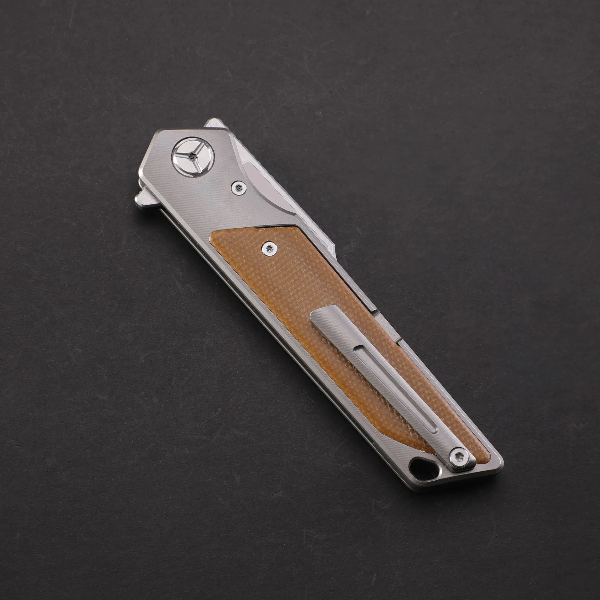 Cuchillo plegable de calidad TWOSUN TS366, mango de titanio, multiherramienta para exteriores con rodamiento, hoja de acero 14C28N, herramienta EDC de supervivencia para acampar