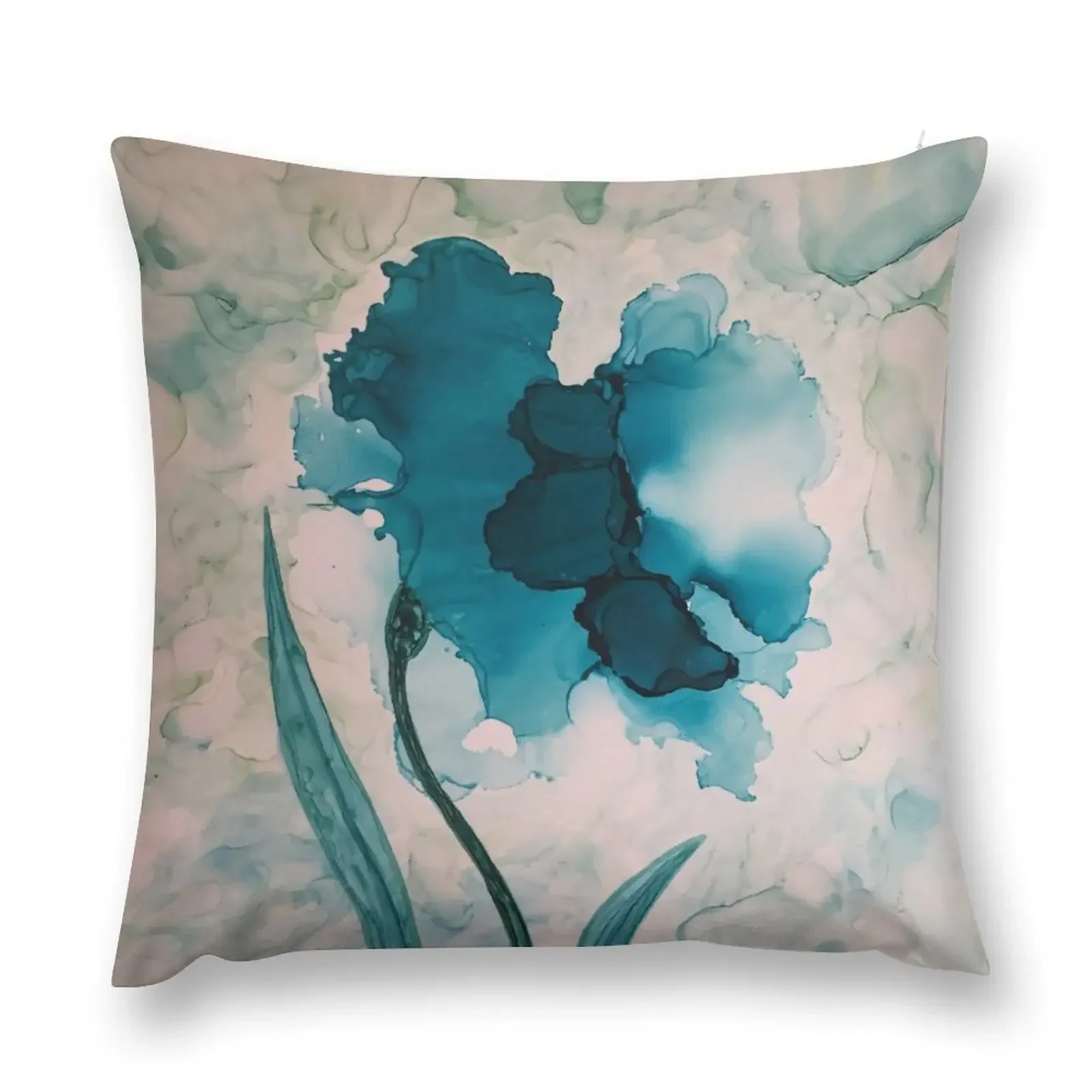 Teal Daffodil Throw Pillow home decor items ornamental pillows pillow