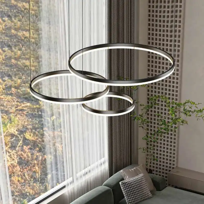 Minimalist Led Chandelier Lights Modern Circle Ceiling Chandelier for Living Room Dining Room Bedroom Nordic Home Decor Lamp