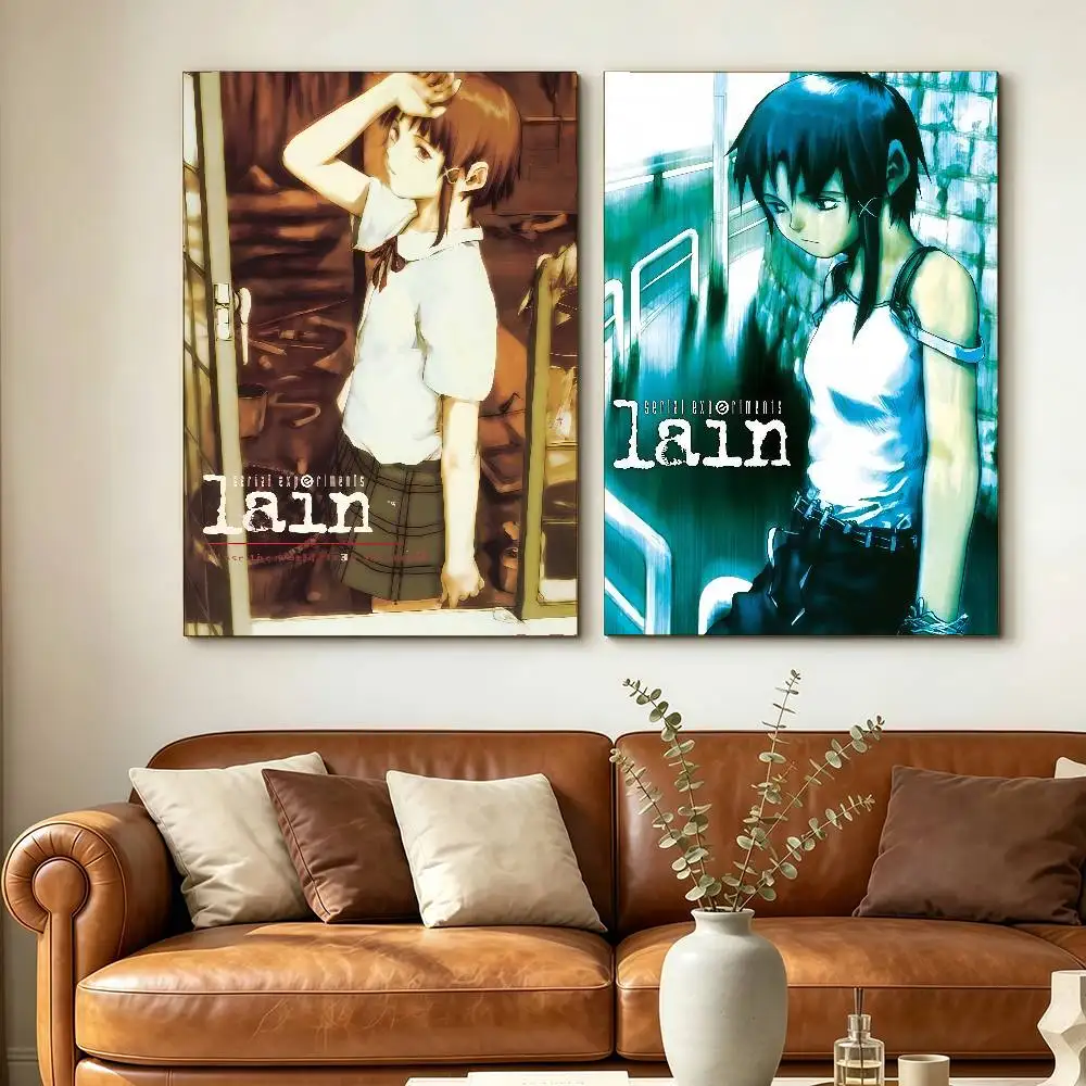 Anime Serial Experiments Lain Posters Wall Art Retro Painting Home Room Cafe Club Dorm Wall Decor