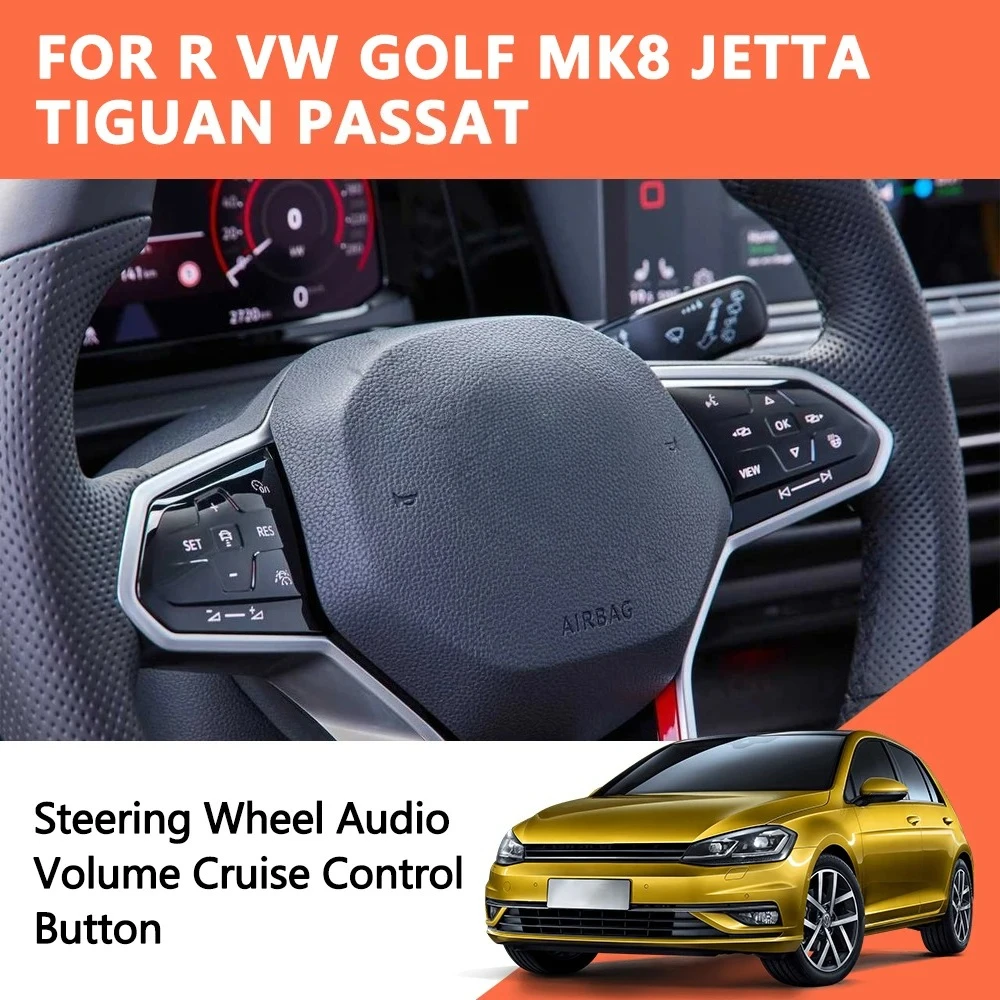 Car Touch Screen Steering Wheel Button Volume Audio Control Switch For VW Golf MK8 CC Passat T-Roc Jetta Tiguan 2020 Accessories