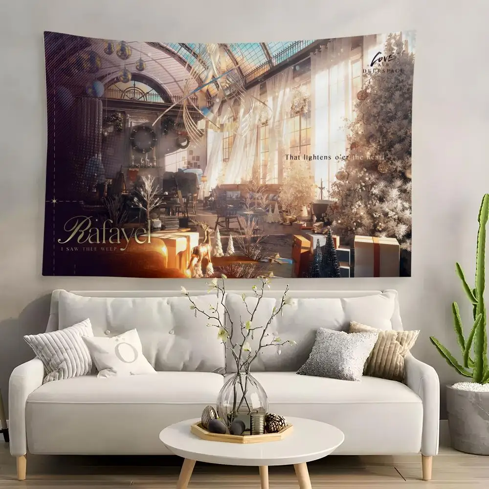 

Love Deepspace Game scene Tapestry Custom Home Living Room Bedroom wall decor Wallpaper Backdrop Cloth With clips