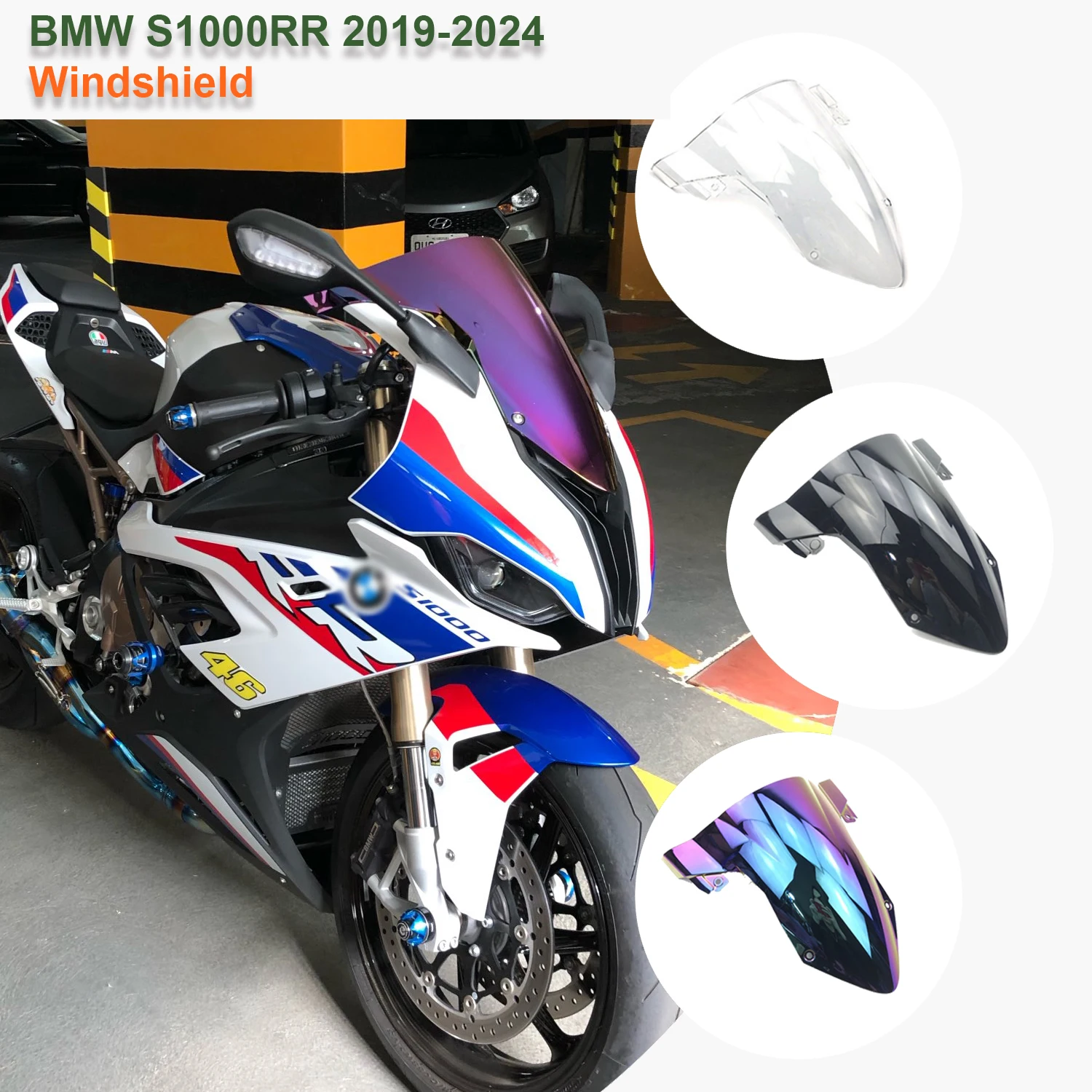 For BMW S1000RR S 1000RR S 1000 RR 2019 2020 2021 2022 2023 2024 Motorcycle screen Windshield WindScreen Double Bubble S1000 RR