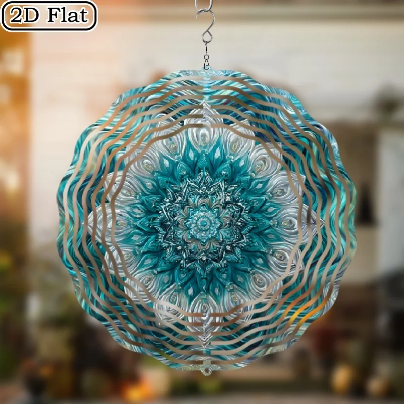 CIFBUY Elegante Aluminium-Wandkunst, wasserdicht, langlebig, Metall-Mandala-Blumendekor für Zuhause, Garten, Büro, hängende Ketten-Wanddekoration