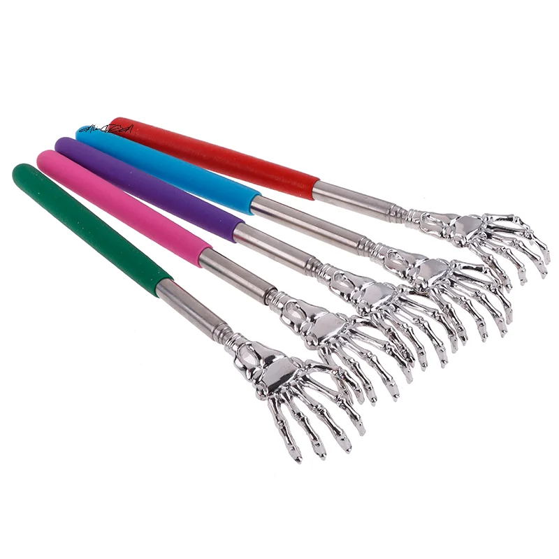 

1 шт., выдвижной ручной коготь из нержавеющей стали, скребок для спины, массажер для облегчения зуда, инструмент для самостоятельной очистки пальцев