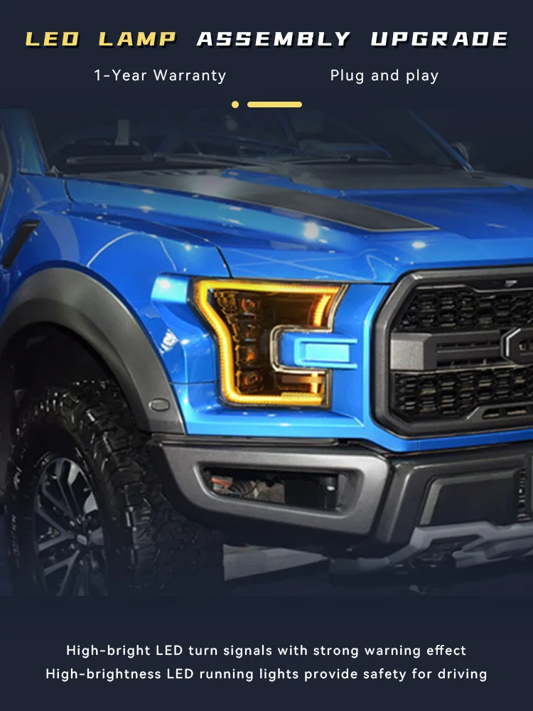 Car Lights For Ford Raptor F150 F-150 2015-2020 LED Auto Headlights Assembly Upgrade Head Light Highlight Front Lamp Accessories